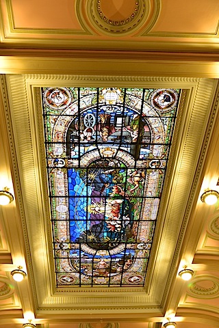 stained glass in coffee museum