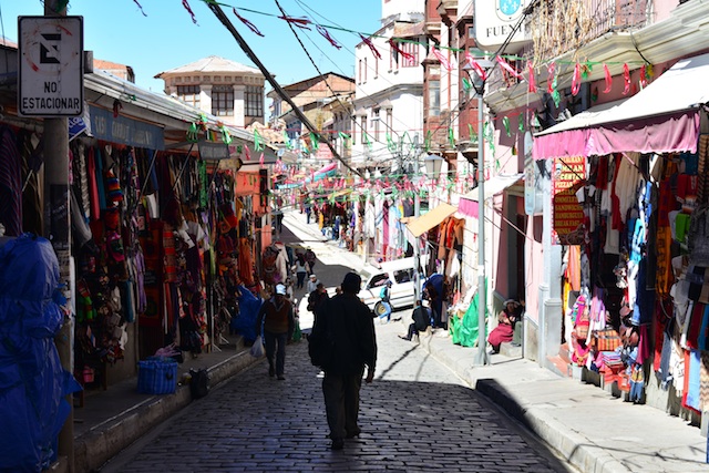 Cobblestone streets of La Paz