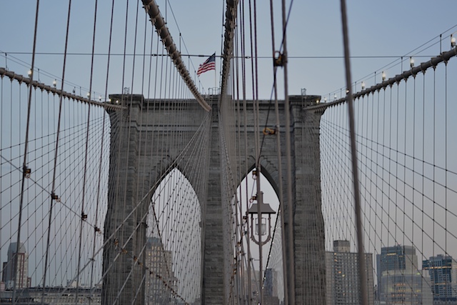 Walking on the Brooklyn Bridge