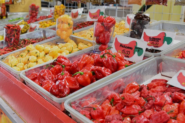 Peppers at the mercado in Sao Paulo
