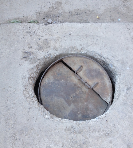 Beware of manhole in Ulan Bator