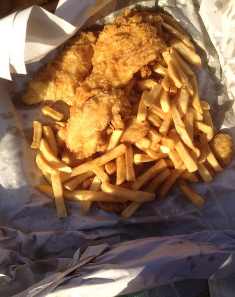 Fish and Chips dinner at the beach