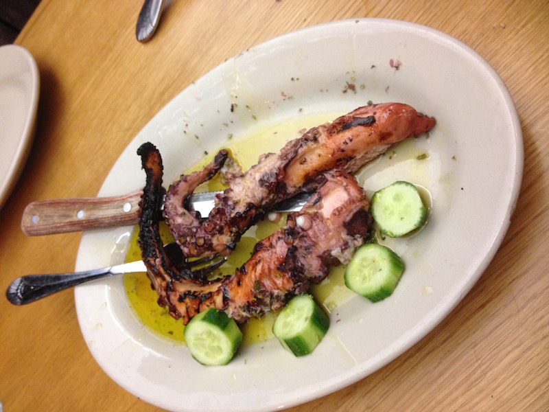 Grilled octopus at Taverna Kyclades Astoria