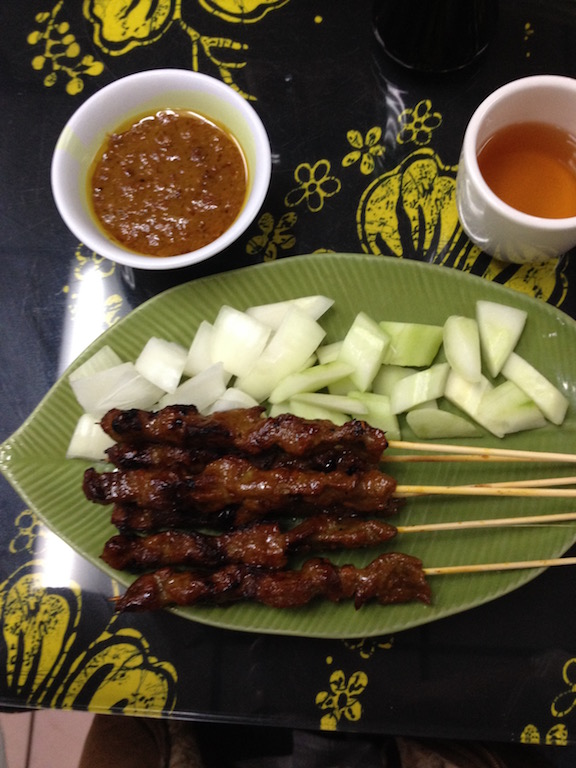 Satay in Malaysian restaurant